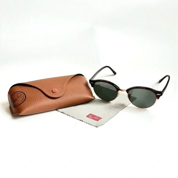 Ray-Ban Clubround Classic Polished Red Havana Tortoiseshell Sunglasses - Picture 7 of 7